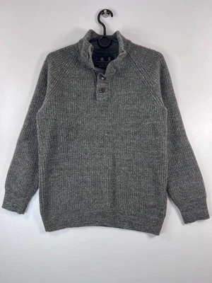 Barbour Men’s 100% Wool Half Zip Sweater Jumper Grey Size S - Image 1 of 4