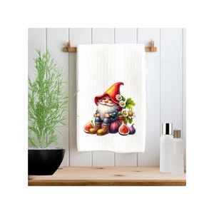 Bezaubernder Wichtel Feige Waffelmuster Geschirrtuch 16x24 Herbst Ernte Küche Deko - Bild 1 von 6