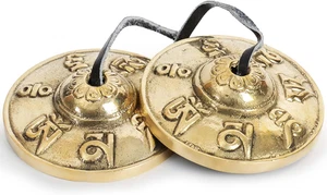 Tibetische Tingsha Becken - Om Mane Padme Hum - Meditationsglocken für Spirituelle - Bild 1 von 7