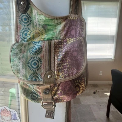 Bolso Cartera FOSSIL Cuero Gamuza Boho Retazos Sobre el Hombro Marrón Foto 1 de 4