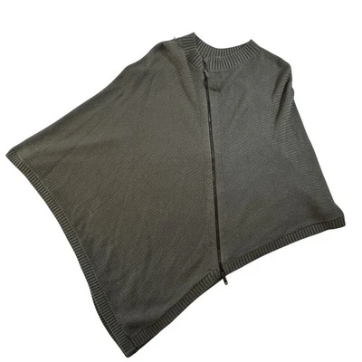 Lululemon OS Gray Knit Poncho Zipper Closure Sweater Wrap Oversized Silk Blend - Image 1 of 4