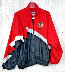 Starter NHL Chicago Blackhawks Jacket Full Zip Windbreaker Medium Vintage 90s - Picture 1 of 12