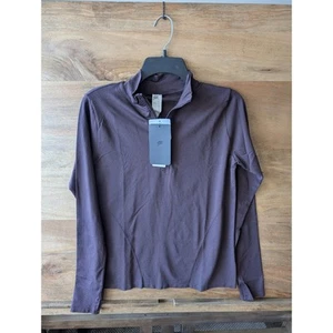 Fabletics Feather Tech Top Womens M Purple Lightweight Sweat Wicking Half Zip - Picture 1 of 3