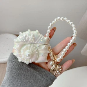Coque 3D Coquillage Sangle Perle pour AirPods Pro AirPods 3/4 Gen Housse de Protection - Photo 1 sur 16