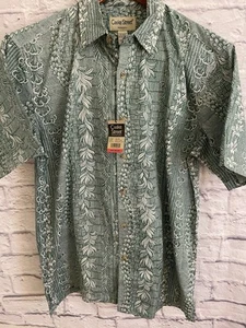 New NWT Cooke Street Honolulu Hawaiian Shirt Men’s Medium Green Button Down - Picture 1 of 5