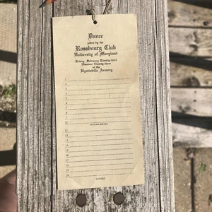 University Maryland Armory Dance Card Rossbourg Club Hyattsville 1923 Vintage - Picture 1 of 12