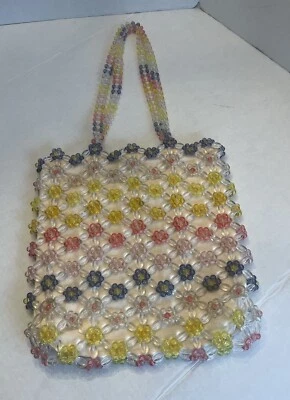 Bolso de hombro Cynthia Rowley acrílico con cuentas de flores de algodón Foto 1 de 4