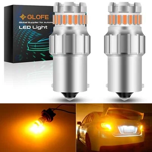 LED Front/Rear Turn Signal Light Bulbs 1156 BA15S LED Bulbs Amber Yellow 400% - Picture 1 of 9