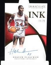 2015 Panini Immaculate Collegiate Hakeem Olajuwon Ink Auto #15/25 Rockets