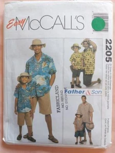 Camisa, pantalones cortos y sombrero McCall's 2205 para padre e hijo talla niño 3-8, hombre 34-52 - Imagen 1 de 2