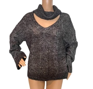 Urban Outfitters Damenpullover Rollkragenpullover offenes Loch Strick Größe XS Heidefarben - Bild 1 von 5