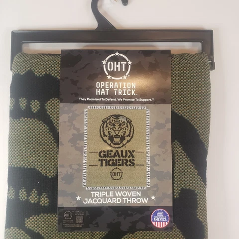 LSU OHT Woven Throw Blanket 46" × 60" RARE Cover