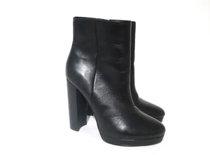 WINDSORSMITH Size 6 Womens Leather Black Zip Fastening Platform Block Heel Boots - Picture 1 of 8