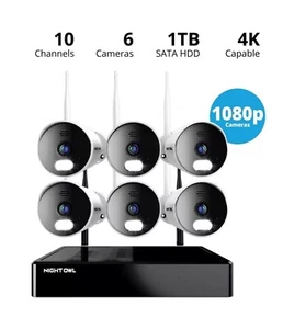 Night Owl 10CH 4K 1TB NVR Security Surveillance w/6 Wi-fi Cameras (C-2WNP1-6L-B) - Picture 1 of 10