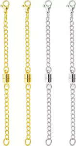 Verstellbare Halskette Verlängerung Magnet Schmuck Verschlüsse und Verschlüsse, Gold und Silber - Bild 1 von 12