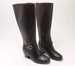 Bota de cuero Clarks Collection caña alta-Emily2 Sky-Marrón oscuro-9M-NUEVA EN CAJA-A619400 - Imagen 1 de 2