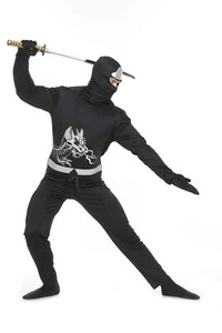 Ninja Avenger Martial Arts Warrior Fancy Dress Halloween Adult Costume 3 COLORS - Picture 1 of 8
