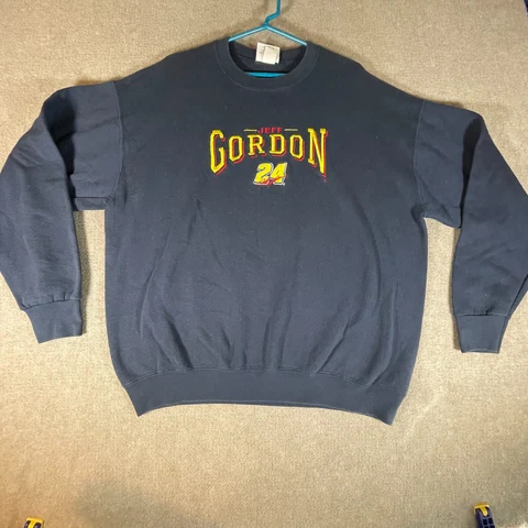 NASCAR Jeff Gordon Vintage Men's Size XL Navy Crew Sweatshirt Chase Authentics Cover