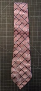 Ralph Lauren Pink, Navy, White Geometric Print Silk Necktie Pre-Owned - Picture 1 of 9