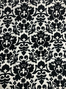 3-YARDS Black/Cream Floral Print Cotton Fabric 45" Brother Sister Design 2010 - Picture 1 of 3