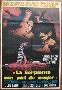 1972 LIZARD IN A WOMAN'S SKIN Lucio Fulci 1SH MOVIE POSTER Rare Ed. GIALLO - Picture 1 of 6