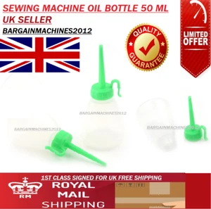 CLEAR WHITE SEWING MACHINE OIL BOTTLE 50ML - Afbeelding 1 van 6
