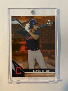 14/25 Carson Tucker /SS Indians Top Prospects | 2021 Bowman Platinum Orange SSP - Picture 1 of 12