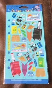 STICKOPOTAMUS THEMED SCRAPBOOK STICKERS WORLD TRAVELER BEACH PASSPORT * - Picture 1 of 1