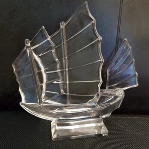 Vintage J.G. Durand Tall Ship Crystal Paperweight 6" Nautical Decor - Picture 1 of 6