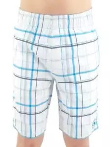 O'neill Boardshort Swim Trunks Triumph White Blau Elastic Band Checked - Picture 1 of 1