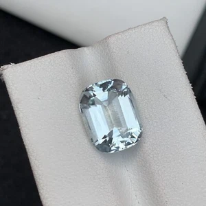 Natural Cut 6.20 Carat White Aquamarine Cushion Faceted Loose Gemstone - Picture 1 of 8