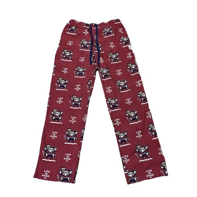Life Is Good Pijama Pantalones Hombres Pequeño Rojo Perro Trineo Navidad Vacaciones Ropa de Dormir Foto 1 de 4
