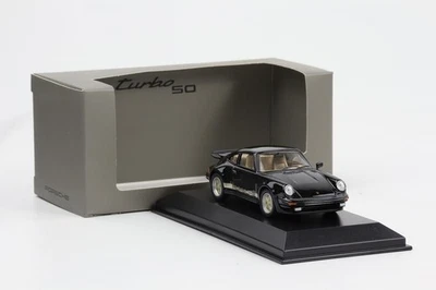 1:43 Porsche 911 930 TURBO 3.0 1975 Platino Nero Diecast Museo MAP - Immagine 1 di 4