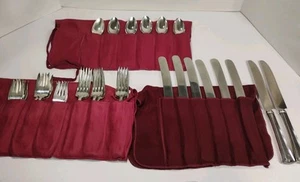 Vtg 1913 44 Piece Alvin Patent Silver Plate George Washington Patern Silverware - Picture 1 of 23