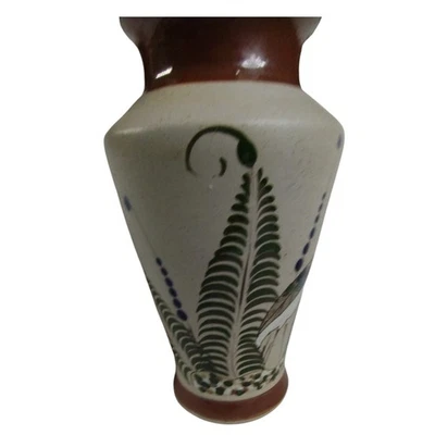 Vaso de cerâmica feito à mão Mendez Mayers pássaro borboleta arte popular terracota - Imagem 1 de 4