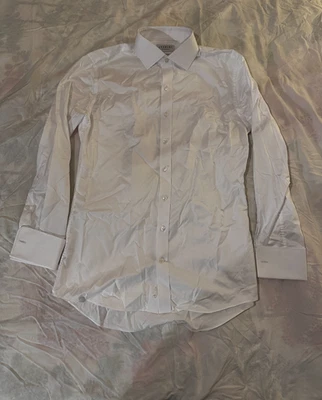 Ledbury shirt 16-34.5 White Signature Twill French Cuff Tailored Fit Like New - Image 1 of 4