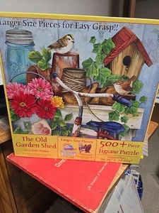 Old Garden Shed Jigsaw Puzzle 500+ Pcs Jane Maday Art Plant Flower Bird New - Picture 1 of 1