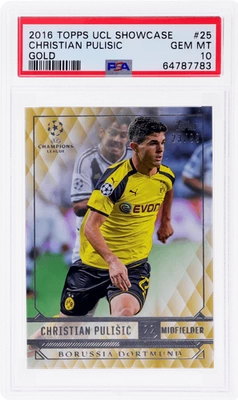 2016 Topps UEFA Champions League Showcase Christian Pulisic Gold #25 /99 PSA 10 - Image 1 of 2