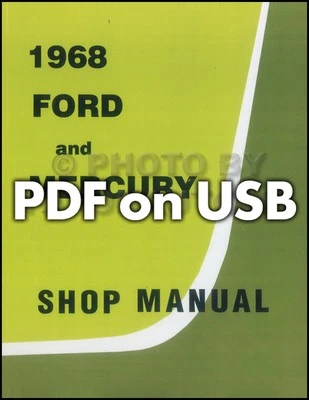 1968 Ford и Mercury большой автомобиль USB магазин руководство LTD Galaxie сервис ремонт - Изображение 1 из 3