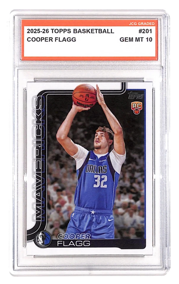 Cooper Flagg 2025-26 Topps Basketball #201 Rookie Graded Gem Mint 10 - Image 1 of 1