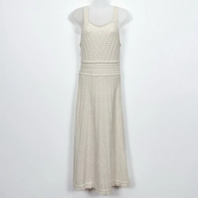 Haute Hippie Dress Womens Small Ivory Cable Knit Maxi Feminine Ethereal Resort - Image 1 of 4
