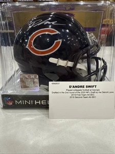 D'Andre Swift Signed Chicago Bears Slate Mini Helmet - Picture 1 of 4