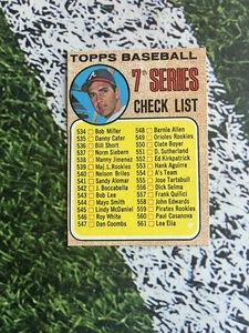 1968 Topps Baseball 7th Series Checklist #518 Unmarked EX Low Shipping - Picture 1 of 2