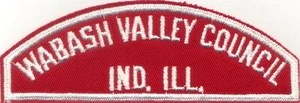 BOY SCOUT RWS WABASH VALLEY COUNCIL / IND. ILL. RED & WHITE FULL STRIP - Picture 1 of 1