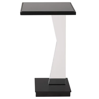 Uttermost 22914 Angle 10"W Glass Top and Metal Accent Table - Black - Image 1 of 4