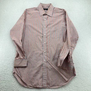 Hamilton Button Shirt Men's M / L Blue Orange Stripe Long Sleeve Cotton USA - Picture 1 of 10