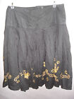 NWT 88 Grace Elements Black / GOLD SEQUIN Skirt Womens 14