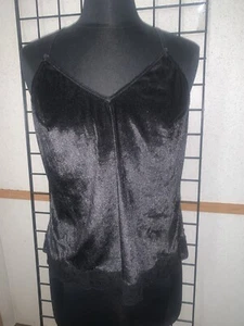 Gilligan & O'Malley Black Velvet Camoisole Size L - Picture 1 of 5