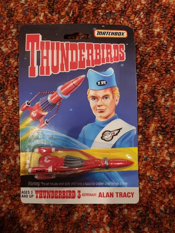 Vintage 1994 Matchbox THUNDERBIRDS Alan Tracy Thunderbird 3 Rocket Cover