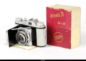 Welta Welti Ic 24x36 Gray Camera Zeiss Tessar 2,8/50 w/Box Manual - Picture 1 of 11